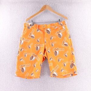 Loudmouth Golf Hooters Owl All Over Print Shorts Mens Orange Size‎ 36